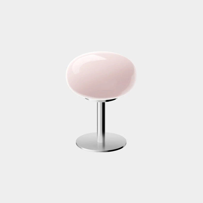 Lampe de Table en Verre Macaron Orange avec Éclairage Doux et Base Ronde en Fer – Design Moderne pour Chambre et Bureau