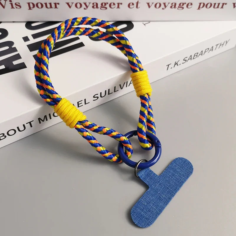 Sangle universelle pour téléphone mobile avec cordon anti-perte – design élégant à deux brins, nylon durable, accès facile