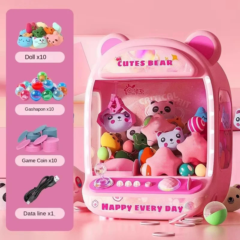 Large DIY Claw Machine Toy for Kids – Coin Operated Mini Crane Game with Music