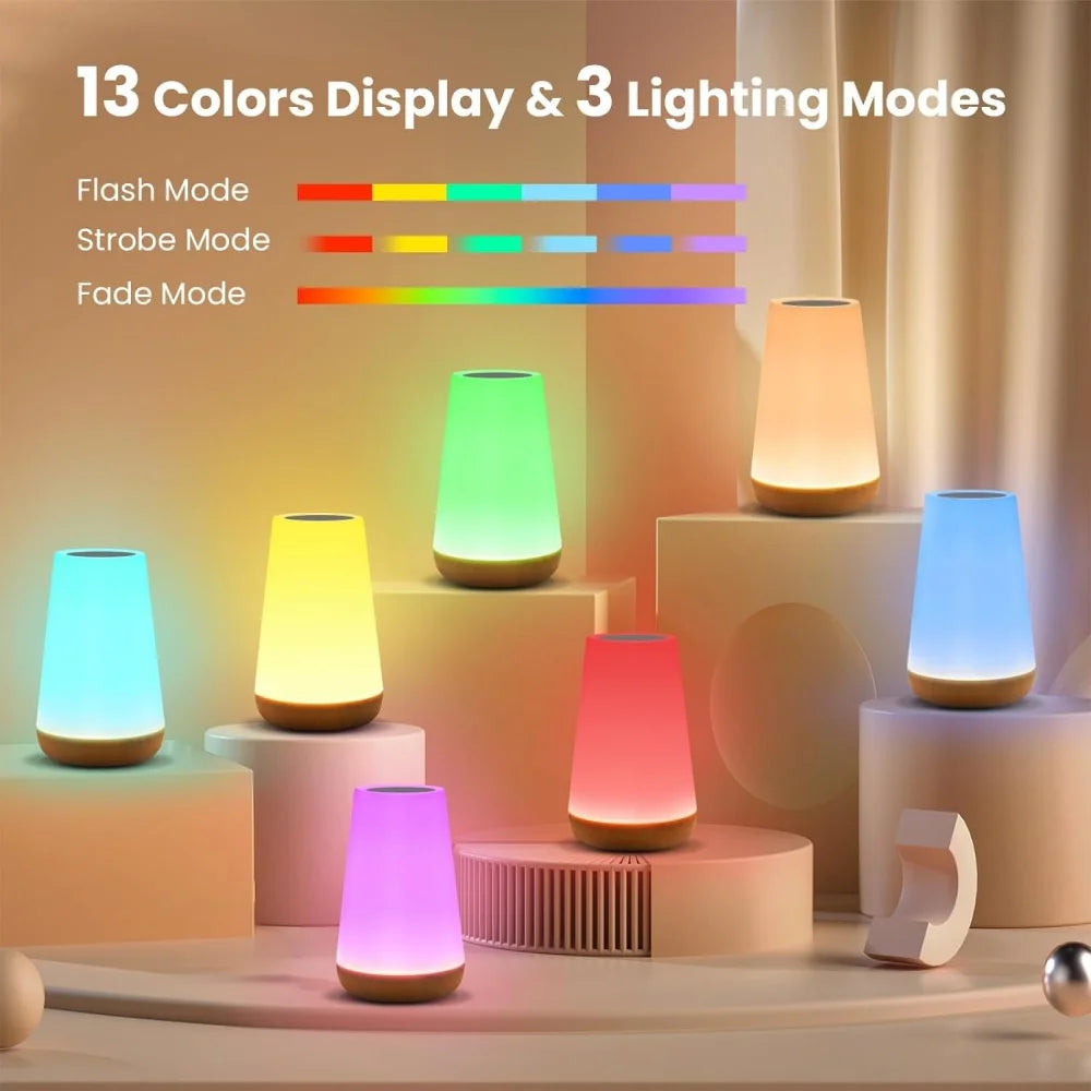 Luma Touch Lamp | USB Rechargeable, Dimmable, 13 RGB Colors