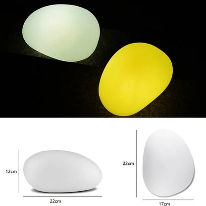 Solar Garden Lights in Pebble Stone – Waterproof Outdoor Lighting with Remote Control and Color Changing