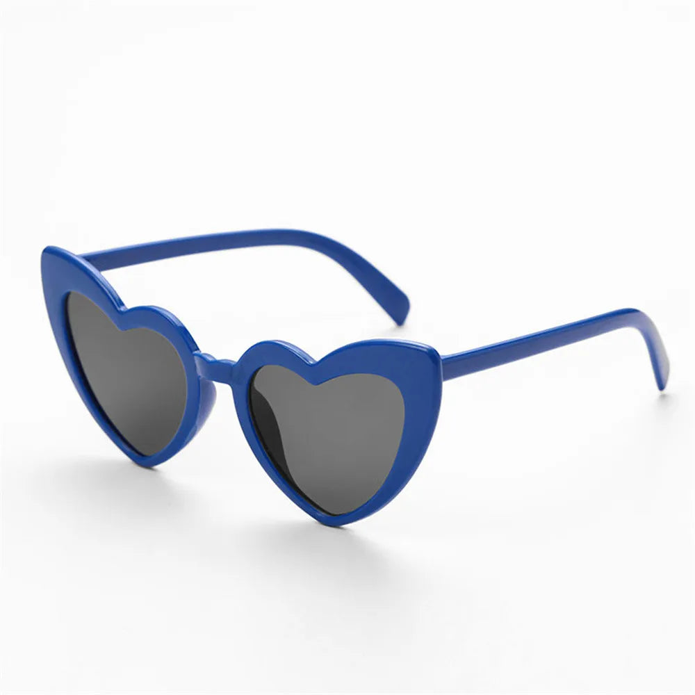 Women's Blue Heart-Shaped Sunglasses with UV400 Protection – Trendy and Original Accessory