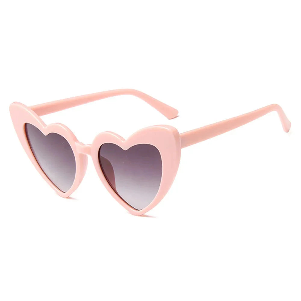 Lunettes de Soleil Femme en Forme de Coeur Rose – Protection UV400, Accessoire Tendance et Stylé