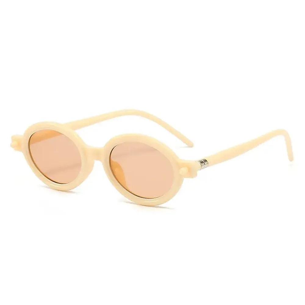 Lunettes de Soleil Ronde Beige pour Femme avec Protection UV400 – Accessoire Élégant et Tendance