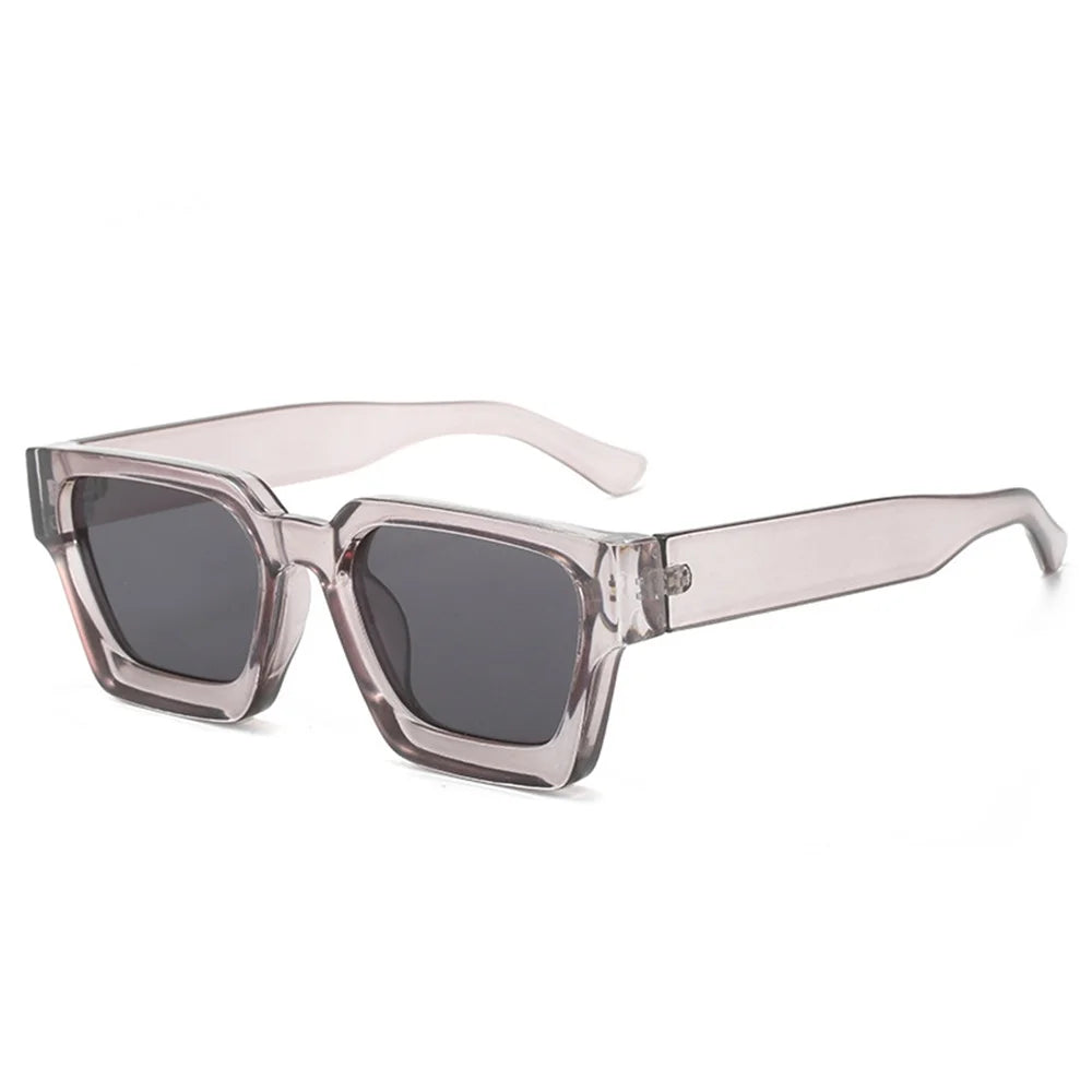 Lunettes de Soleil Femme Grosse Monture Grise UV400 – Accessoire Tendance et Élégant pour Toutes Occasions