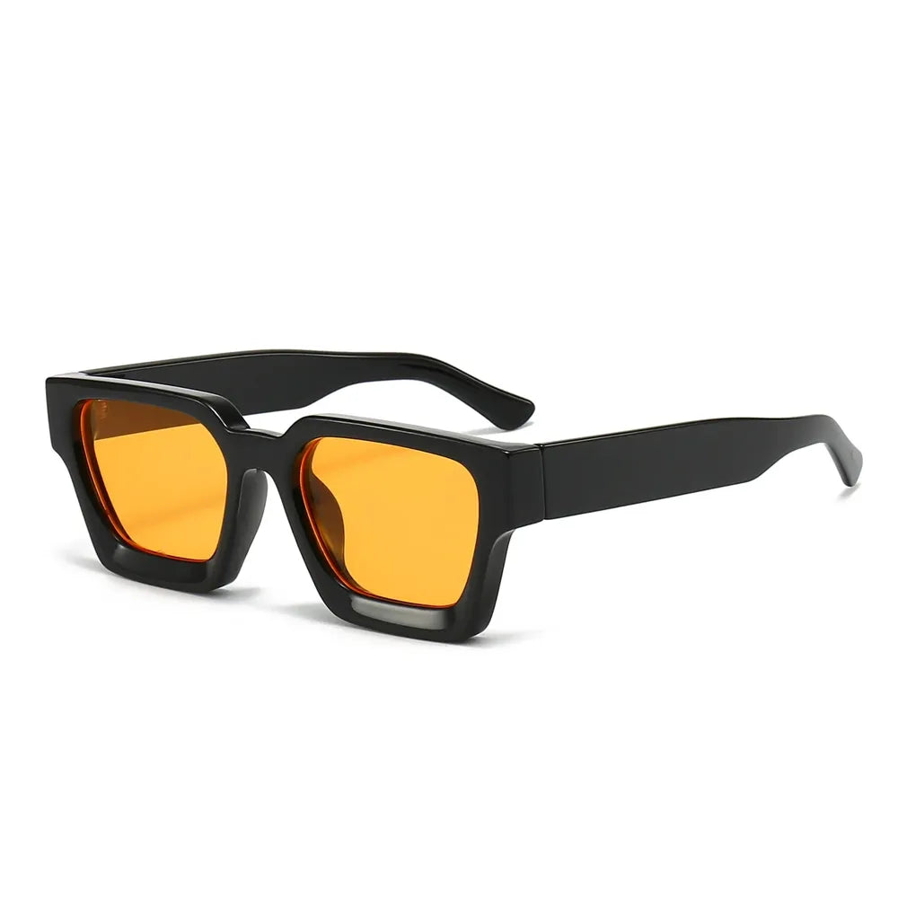 Lunettes de Soleil Femme à Grosse Monture avec Verres Orange UV400 – Élégance et Protection Solaire