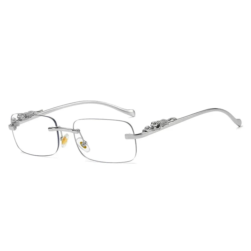 Lunettes de Soleil Rectangulaires Femme - Luxe et Élégance avec Verres Transparents, Protection UV Non Incluse