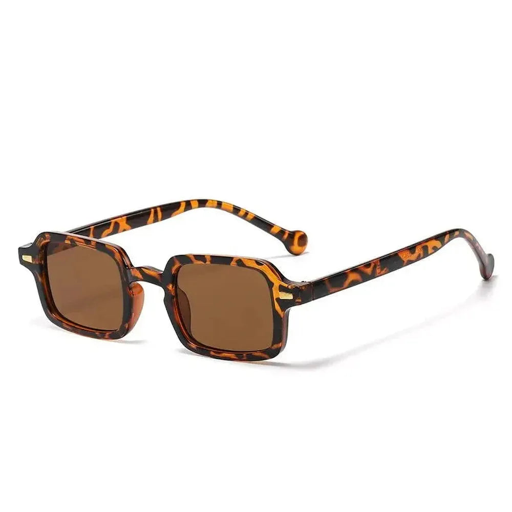 Lunettes de Soleil Femme Rectangulaires Léopard avec Verres UV400 – Accessoire Tendance et Protection Optimale