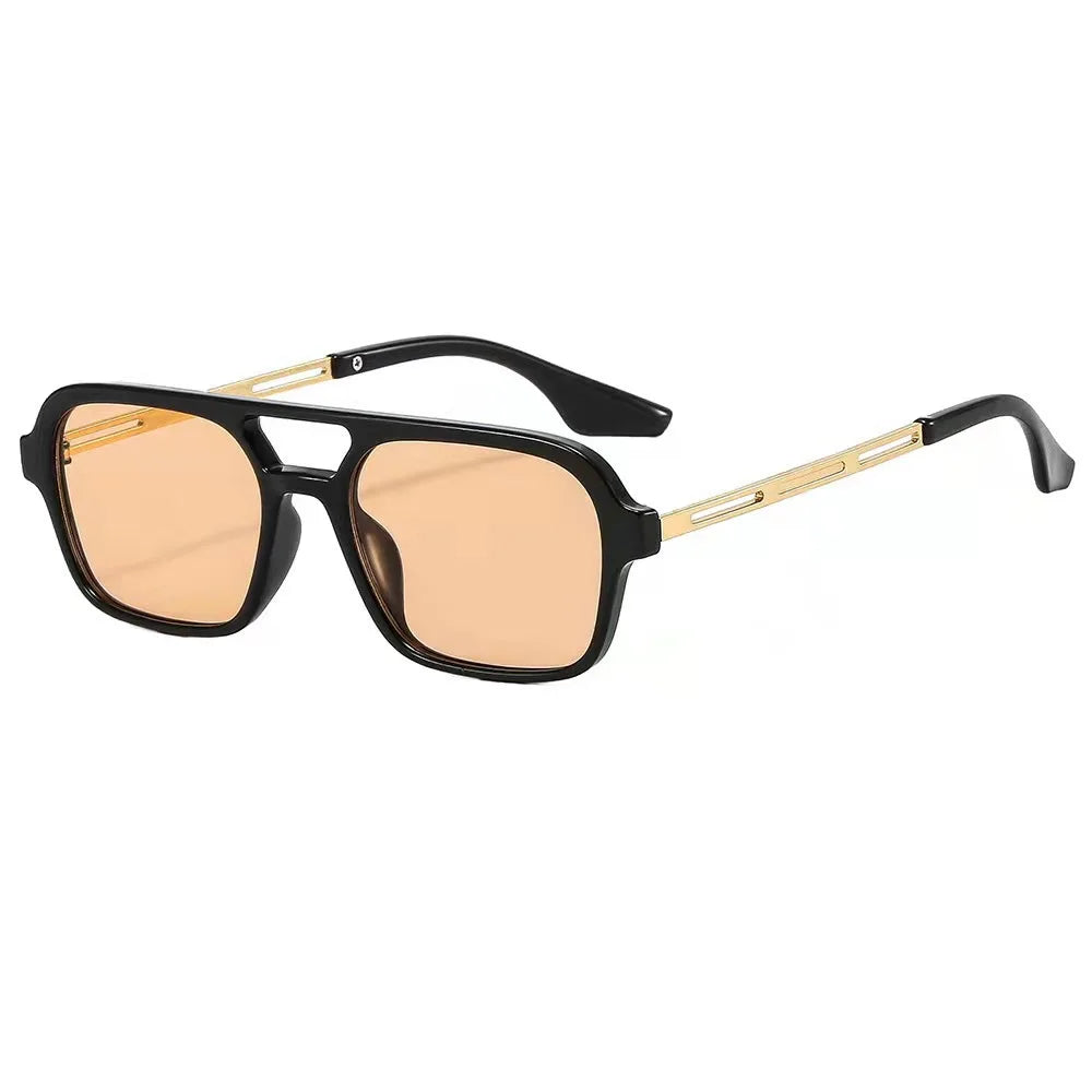 Lunettes de Soleil Rectangulaires Luxe UV400 pour Femme et Homme – Monture Légère en Résine, Style Élégant et Moderne