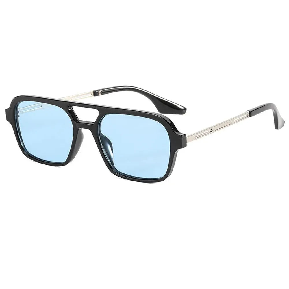 Lunettes de Soleil Femme Rectangulaires Luxe Gradient Bleu – Protection UV400 et Design Élégant