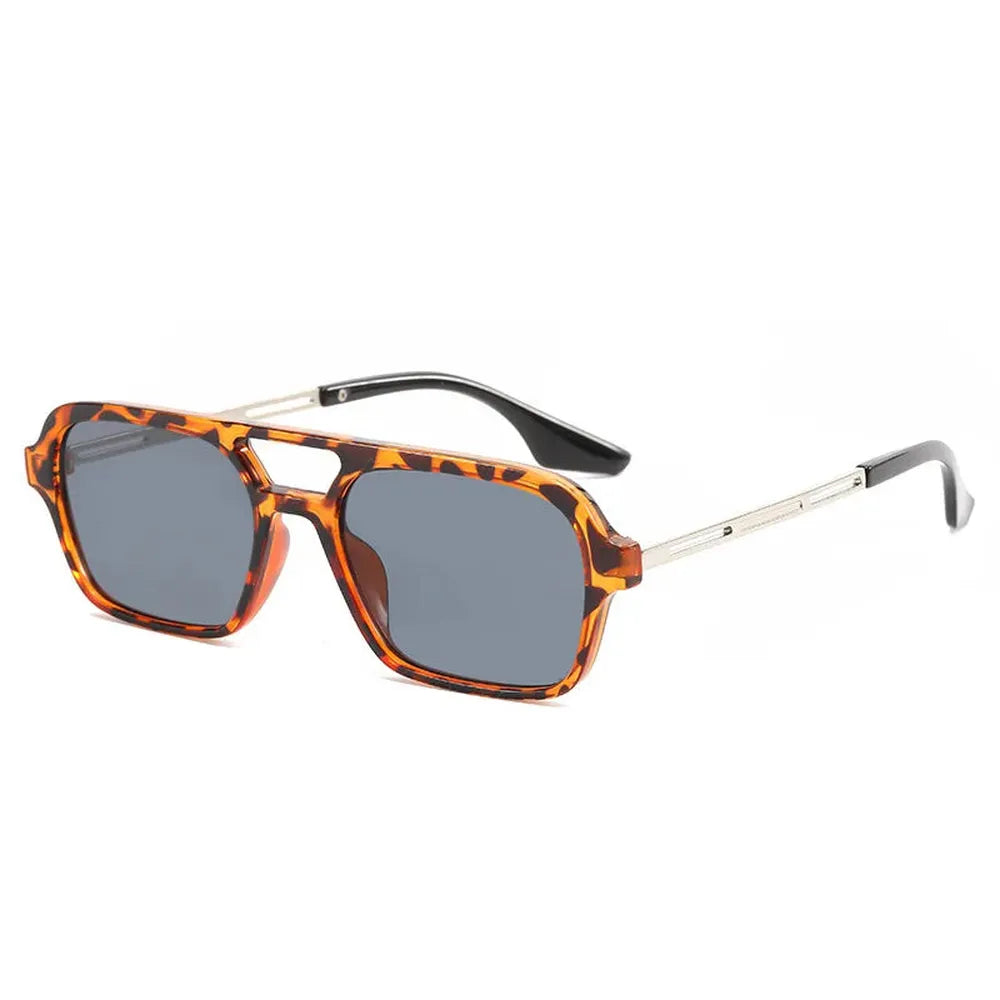 Lunettes de Soleil Femme Rectangulaires Luxe Léopard avec Verres UV400 – Accessoire Chic et Protecteur