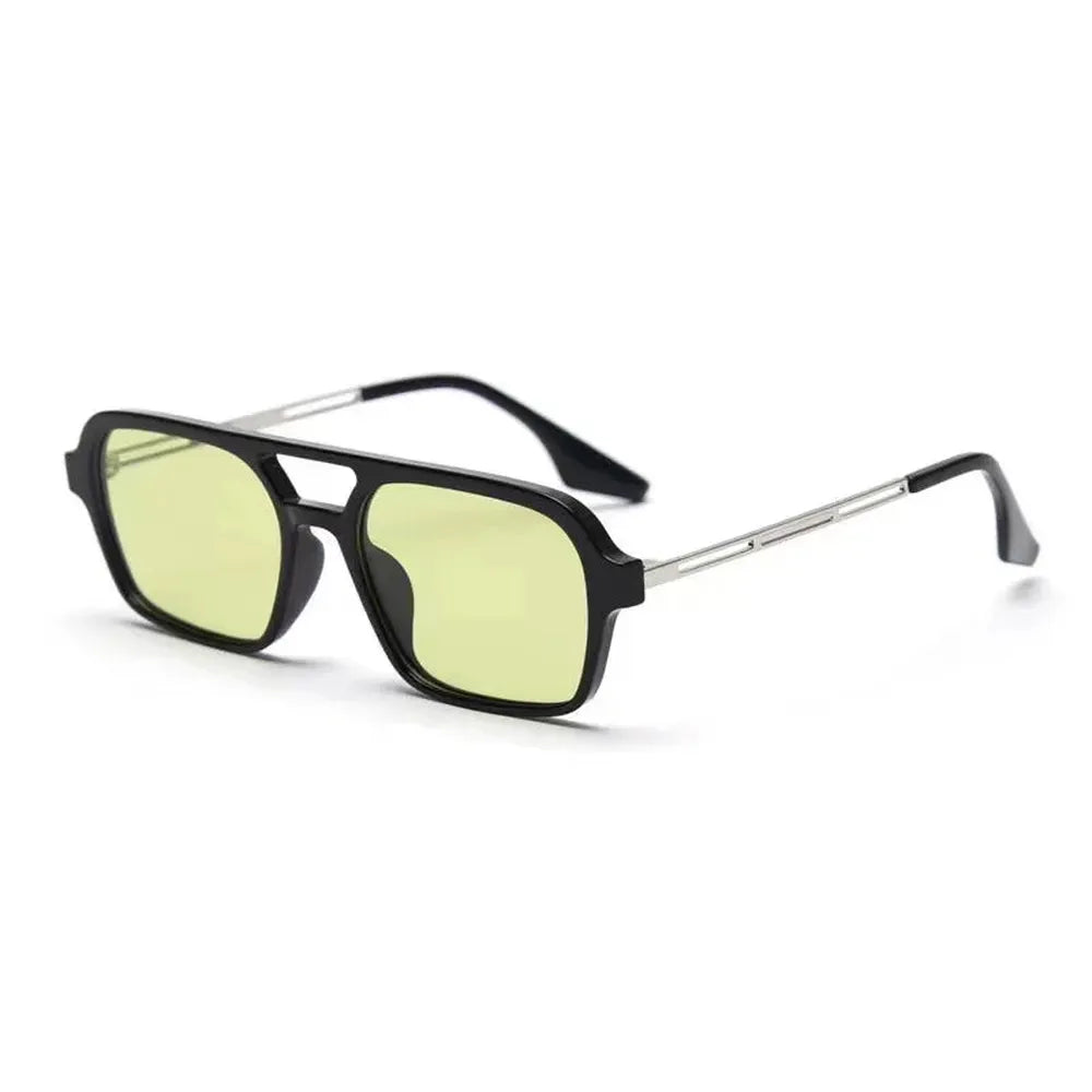 Lunettes de Soleil Rectangulaires Femme UV400 - Design Moderne et Élégant avec Monture Légère en Résine