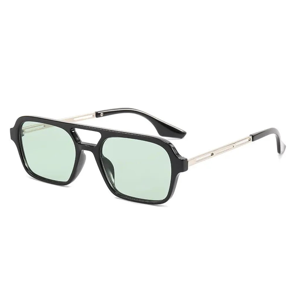 Lunettes de Soleil Rectangulaires Femme Luxe avec Verres UV400 Vert Clair – Accessoire Élégant pour l'Été