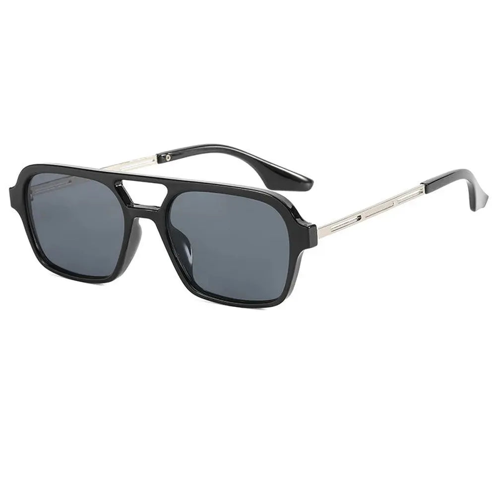 Lunettes de Soleil Rectangulaires Noires pour Femme avec Verres Polarisés UV400 – Élégance et Protection Optimal