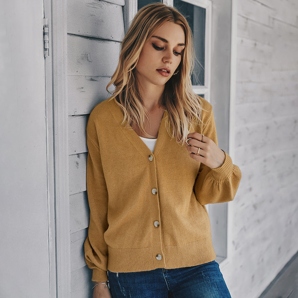 Luxe Knitted Cardigan | V-Neck, Lightweight Polyester