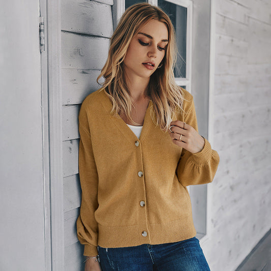 Luxe Knitted Cardigan | V-Neck, Lightweight Polyester