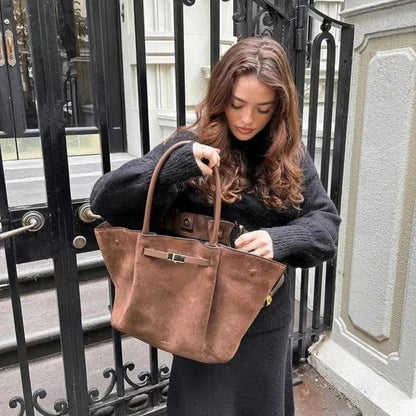 Vegan Suede Handbag for Women – Elegant, Durable and Spacious with Comfortable Handles