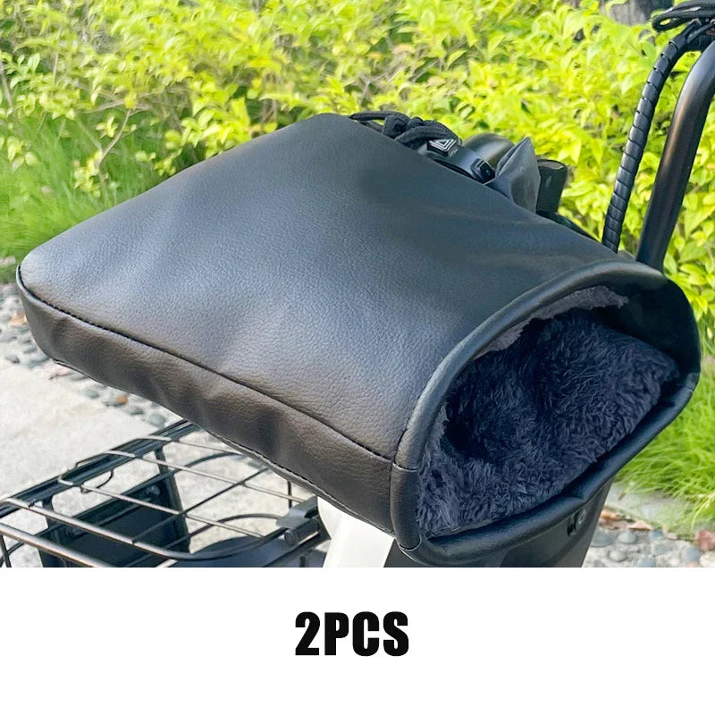 Waterproof and Heated Motorcycle Handlebar Mitts – Winter Hand Protection, Thermal Insulation, Reflective Strips