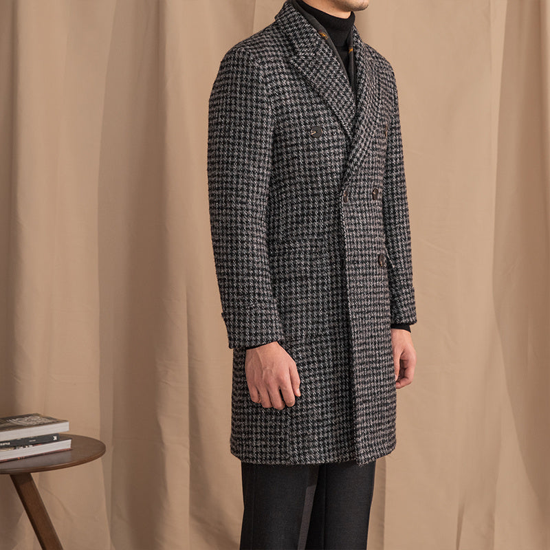 Manteau Mi-Long Homme en Laine Mélangée - Classic and Comfortable Style for Winter