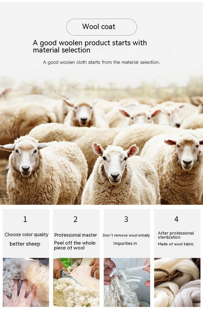 Mid-Length Wool Coat for Men with Quilted Lining – Urban Style and Winter Comfort