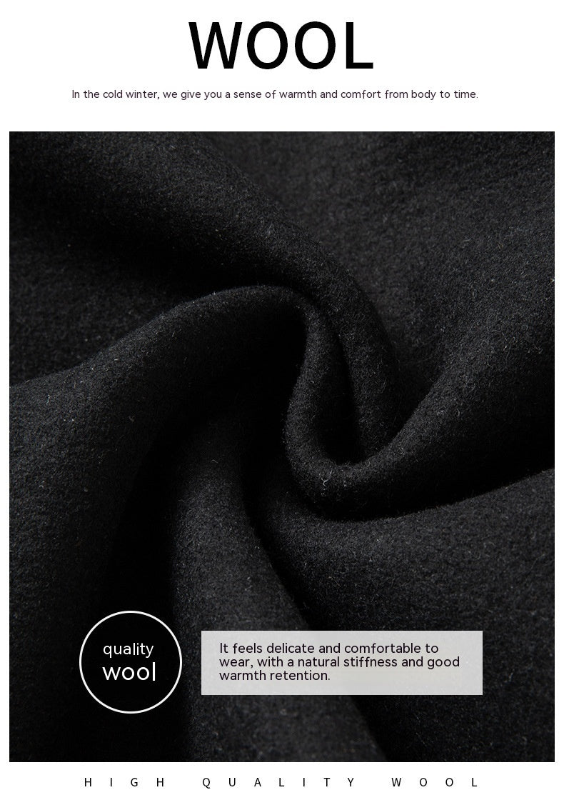 Manteau en Laine Mi-Long pour Homme avec Doublure Matelassée – Style Urbain et Confort Hivernal