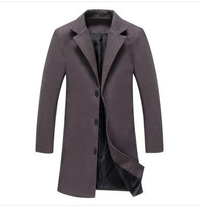Manteau en Laine pour Homme Coupe Ajustée, Mid-Thigh, Acetate Blend, Minimalist Design, Practical Pockets