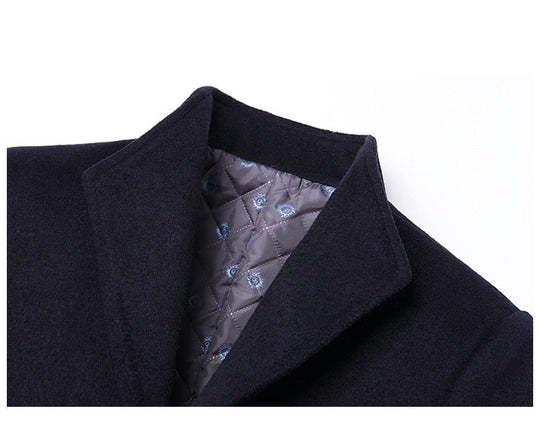 Manteau en Laine pour Homme à Boutonnage Simple – Mid-Thigh, Winter