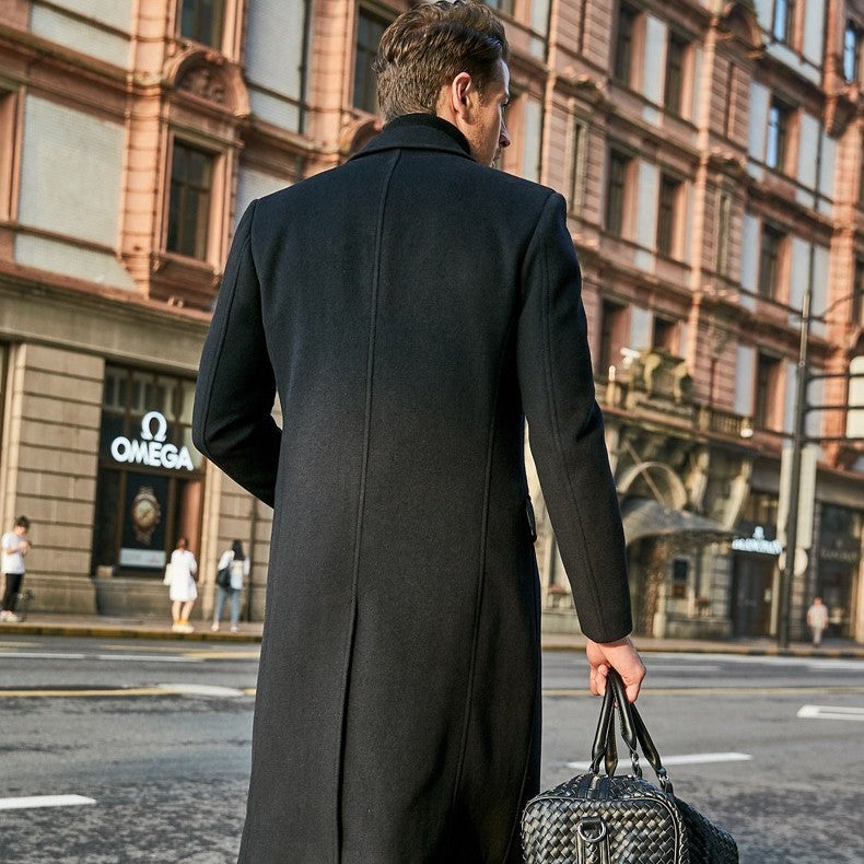 Manteau en Polyester pour Homme avec Boutonnage Simple – Elegant and Comfortable