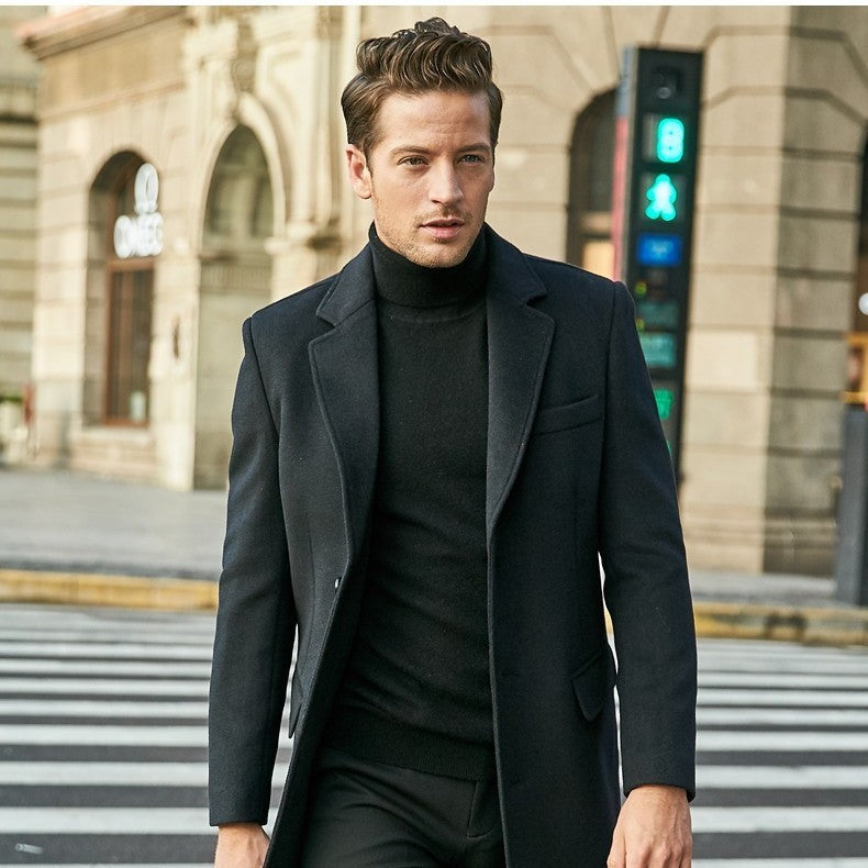 Polyester Coat for Men with Single Breasted – Elegant and Comfortable