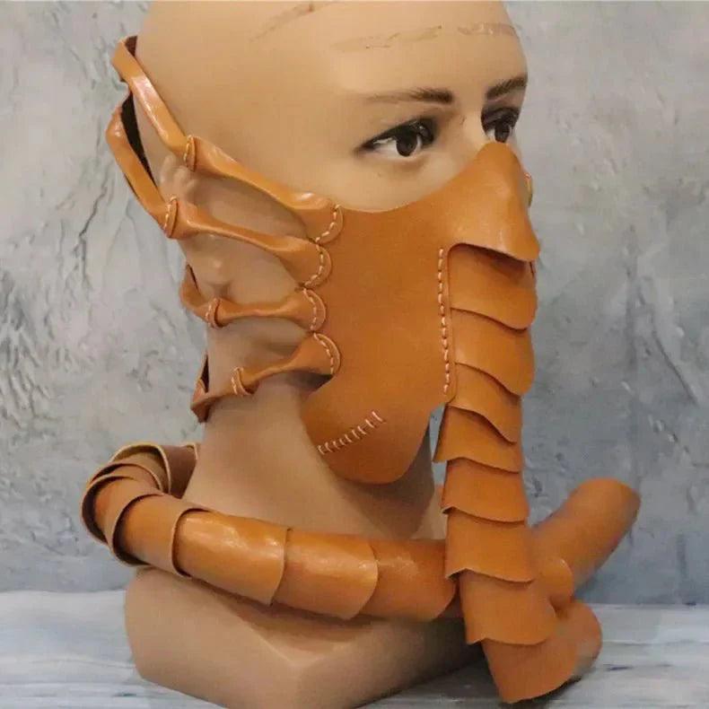 Masque Alien Insecte Réaliste à Moitié Visage en Latex Léger pour Halloween et Cosplay – Ajustement Confortable et Saisissant