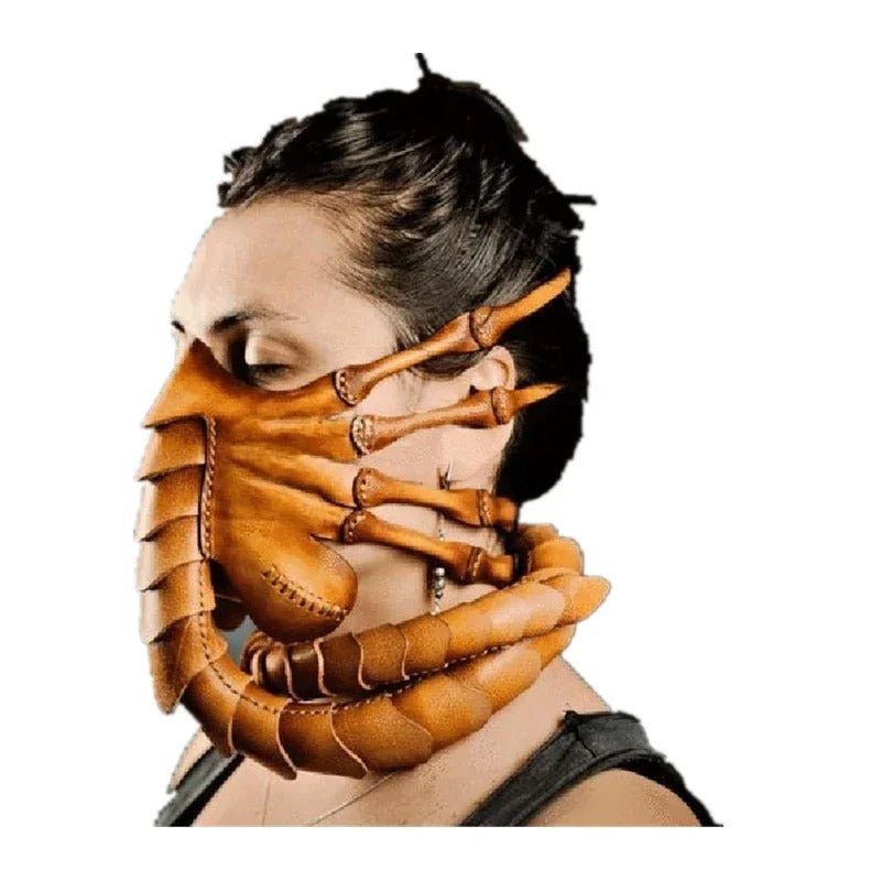 Masque Alien Insecte Réaliste à Moitié Visage en Latex Léger pour Halloween et Cosplay – Ajustement Confortable et Saisissant