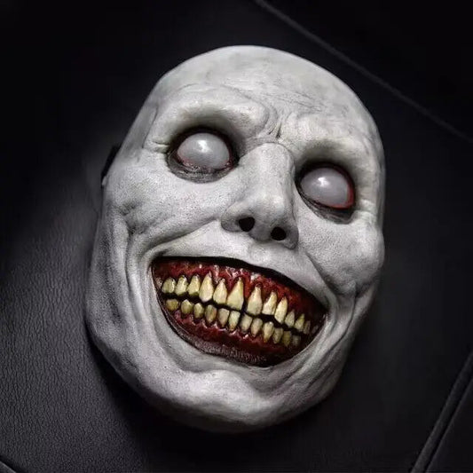 Realistic Halloween Smiley Demon Latex Mask – Full Scary Mask for Horror Party and Cosplay