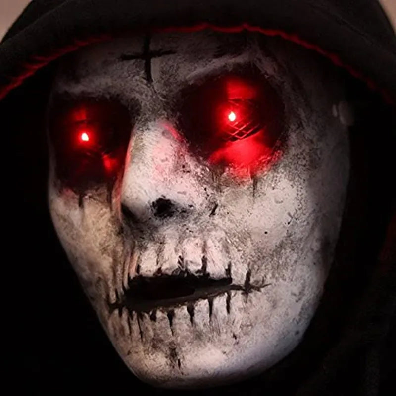 Masque Halloween en Latex avec LED Rouge – Masque de Démon Effrayant pour Fête
