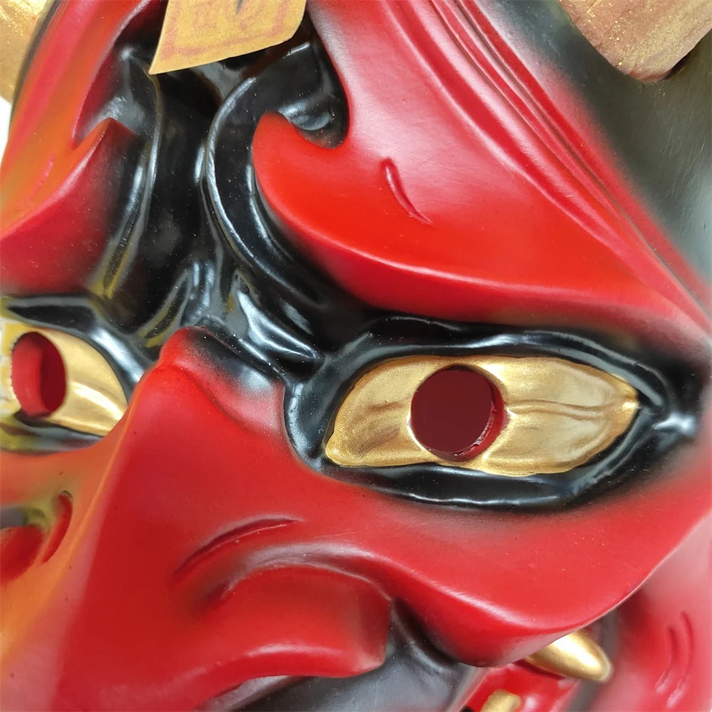 Hannya Resin Mask for Cosplay and Halloween – Traditional Demons with Glossy Finish