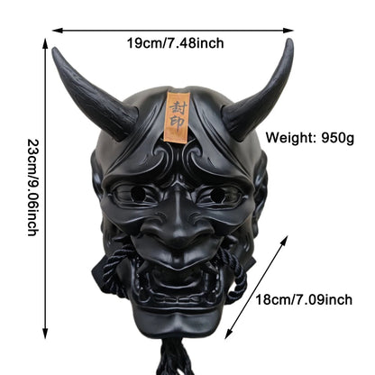 Hannya Resin Mask for Cosplay and Halloween – Traditional Demons with Glossy Finish