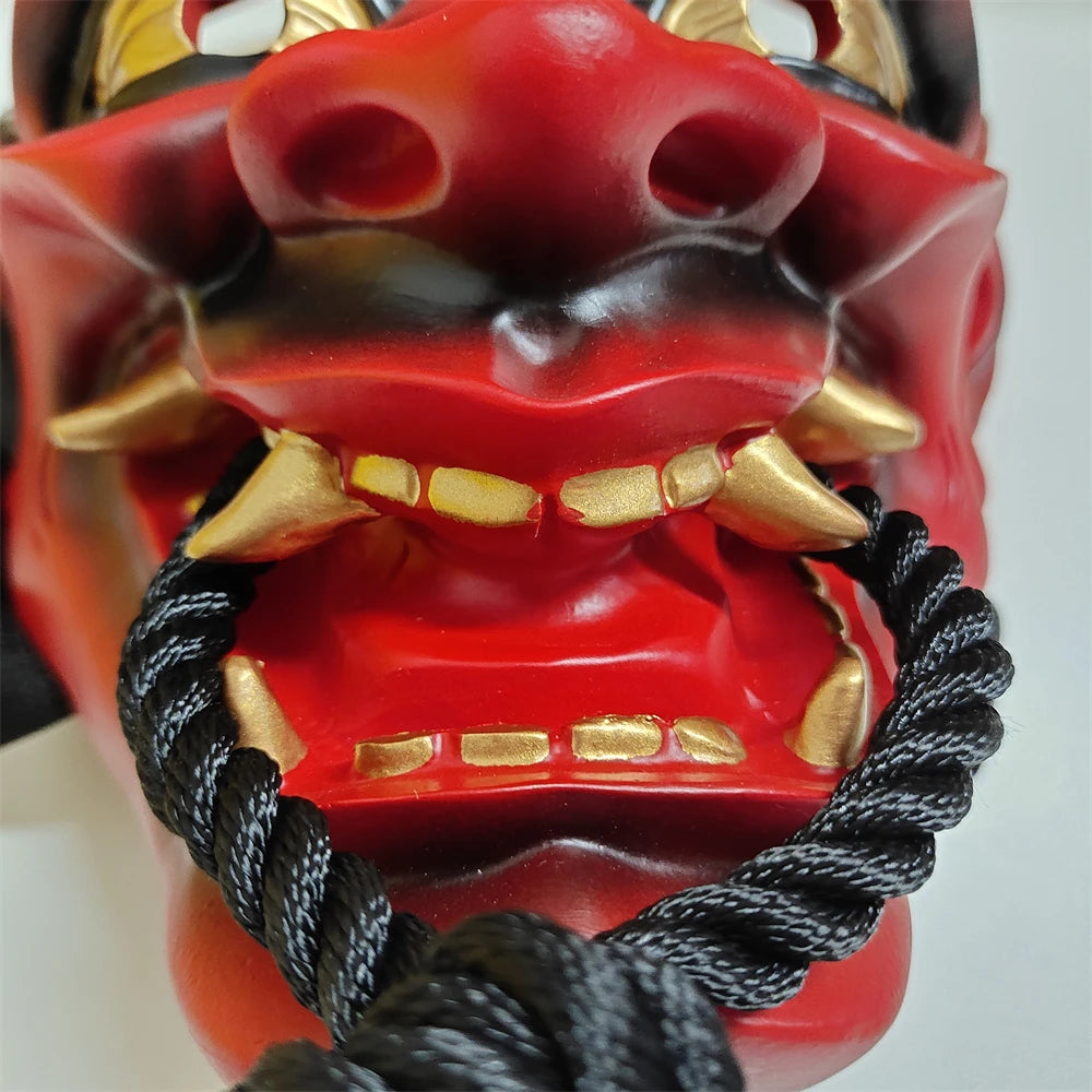 Hannya Resin Mask for Cosplay and Halloween – Traditional Demons with Glossy Finish