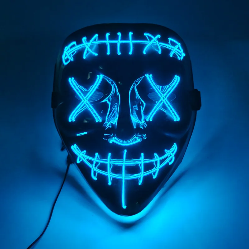 LED Light-Up Purge Mask for Halloween and Parties – Strange and Customizable Effect