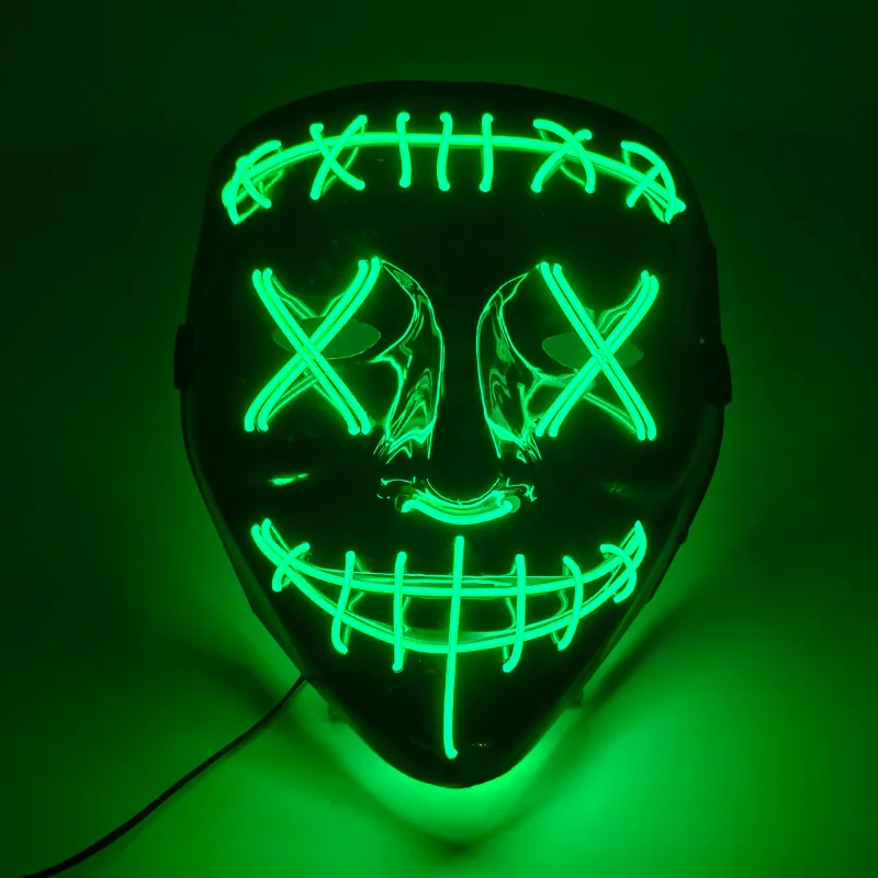 Masque LED Purge Lumineux pour Halloween et Fêtes – Effet Étrange et Personnalisable