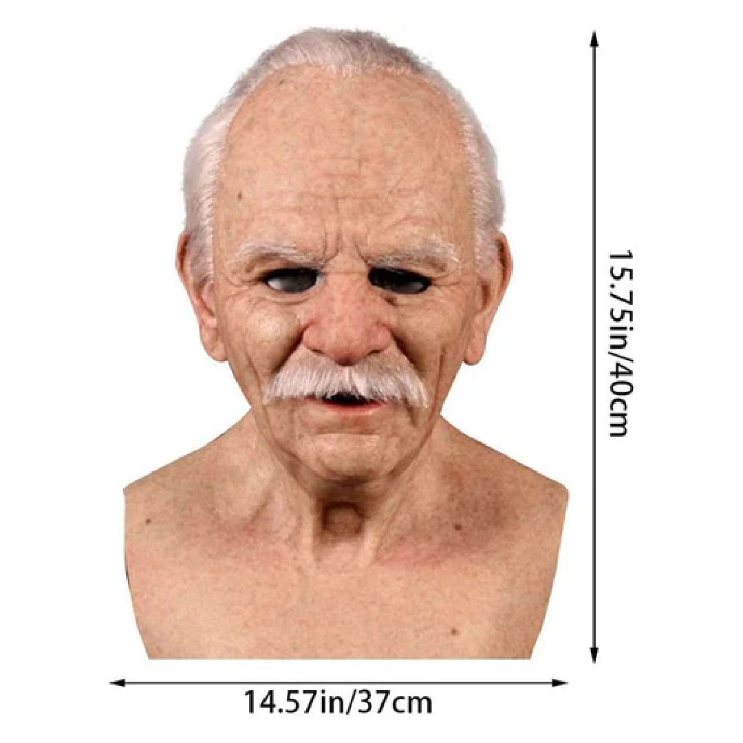 Ultra-Realistic Silicone Old Man Mask for Halloween and Theatrical Performances