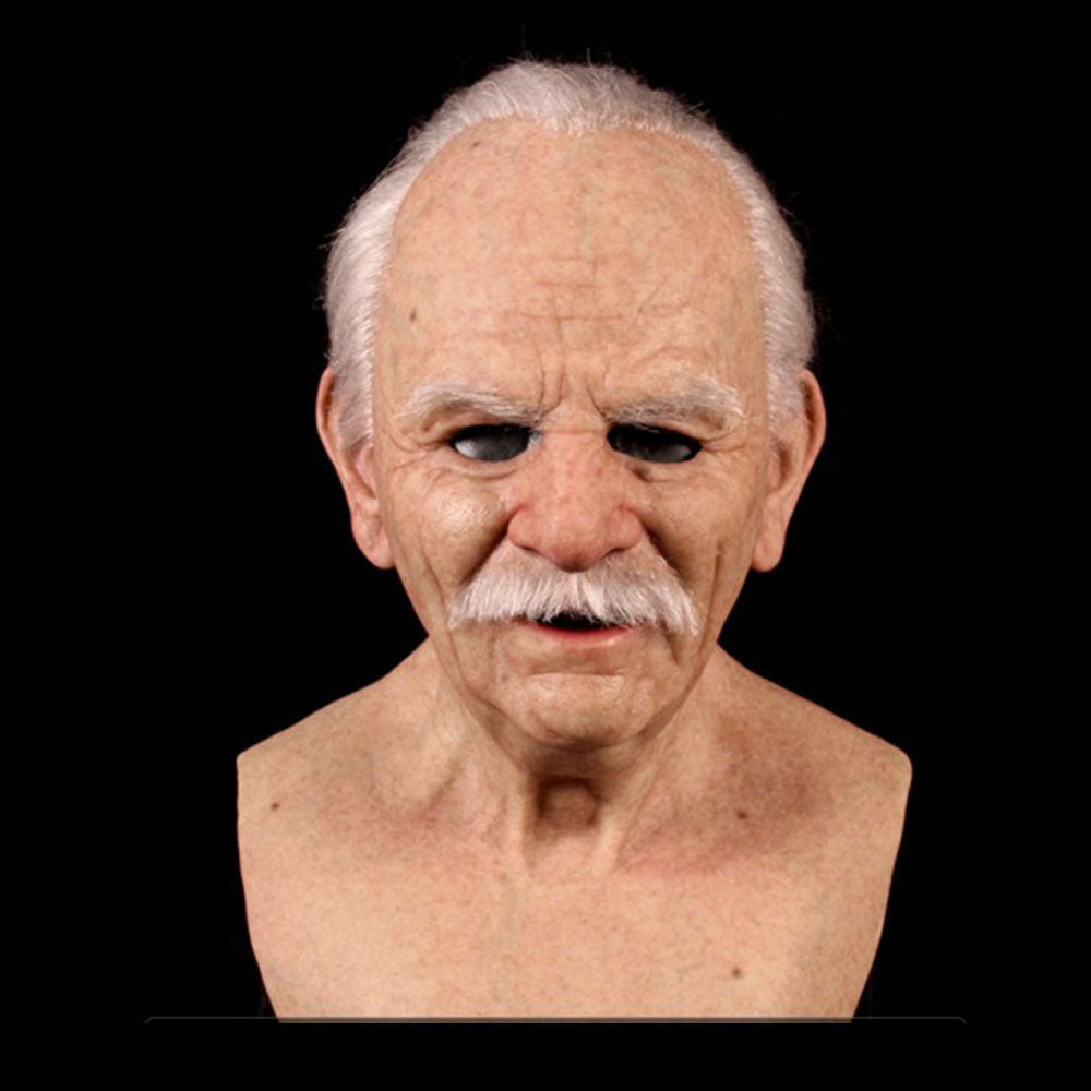 Masque Vieillard en Silicone Ultra-Réaliste pour Halloween et Performances Théâtrales