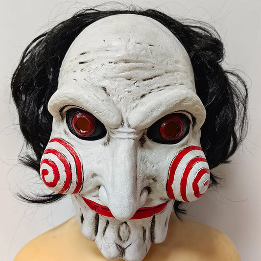 Full Face Latex Halloween Mask - Horrific Saw Style Effect for Adults