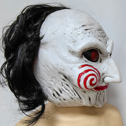 Full Face Latex Halloween Mask - Horrific Saw Style Effect for Adults