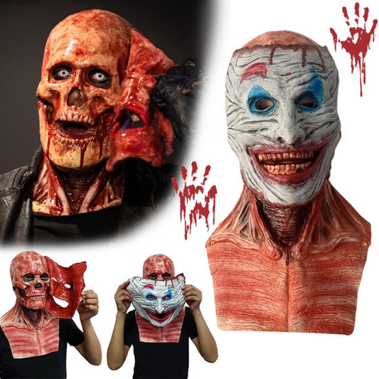 Full Face Double Layer Halloween Mask – Terrifying Accessory for Adults