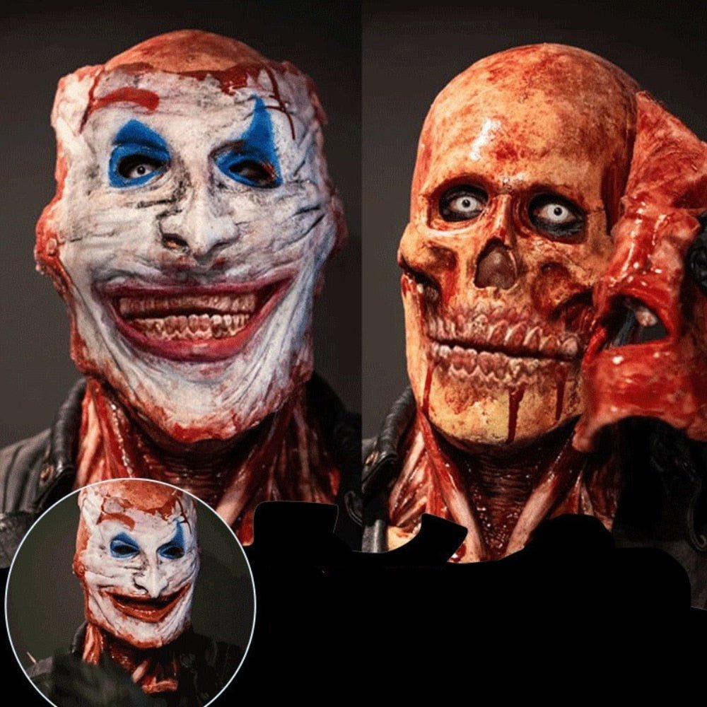 Full Face Double Layer Halloween Mask – Terrifying Accessory for Adults