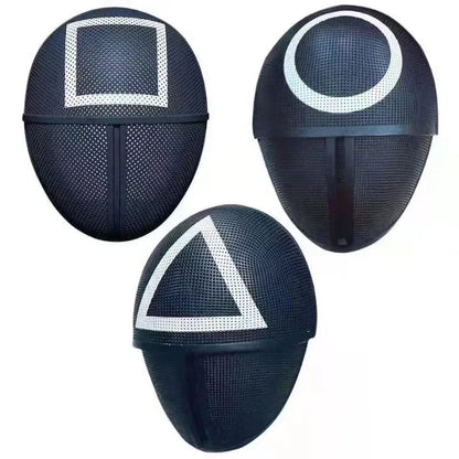 Complete Calamari Cosplay Mask with Square, Round, and Triangular Patterns – Party Costume Inspired by a Korean TV Series