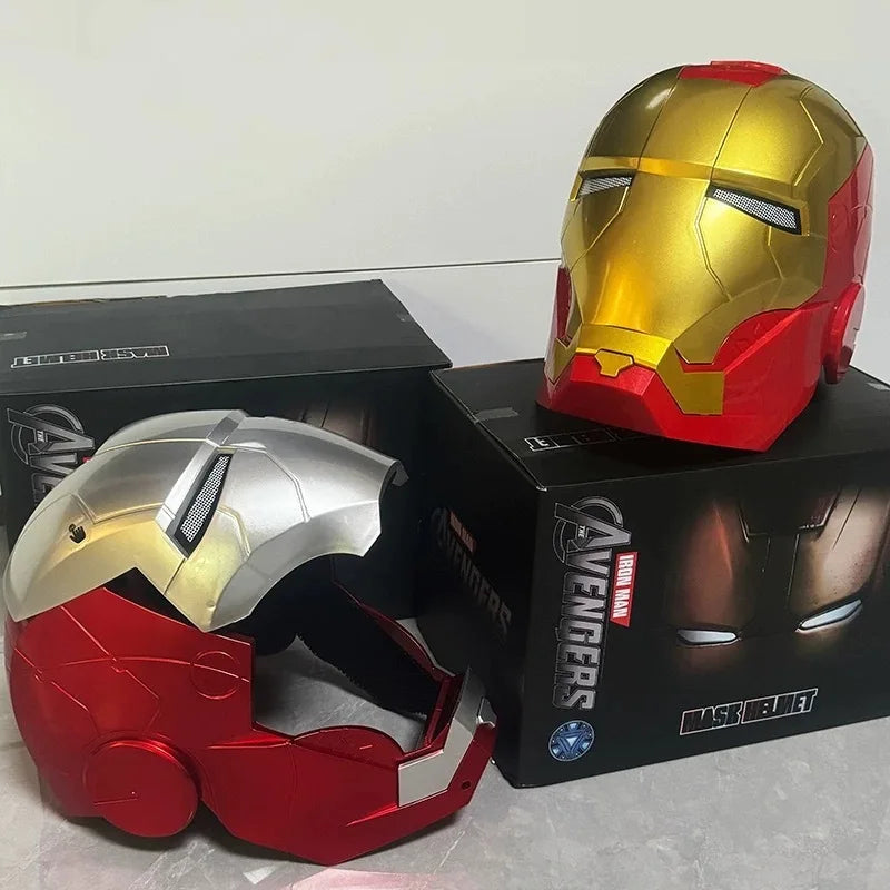 Iron Man Glowing Portable Cosplay Mask for Kids – Red and Gold Helmet Inspired by the Avengers