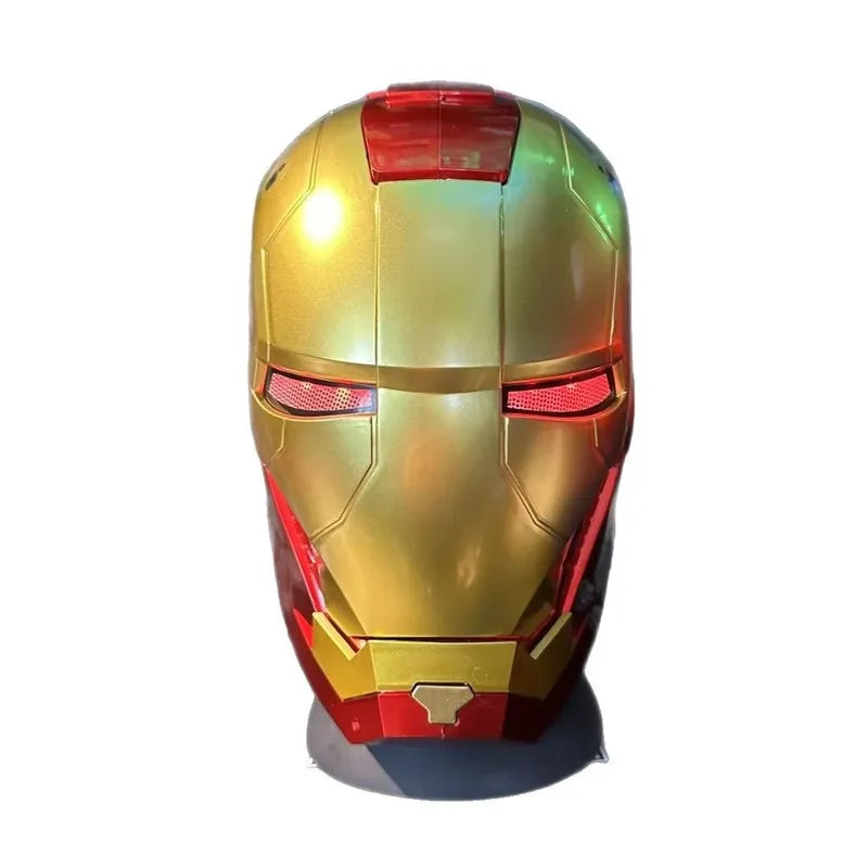 Iron Man Glowing Portable Cosplay Mask for Kids – Red and Gold Helmet Inspired by the Avengers