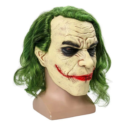 Masque de Joker en silicone unisexe pour le carnaval d'Halloween – Accessoire effrayant pour scène