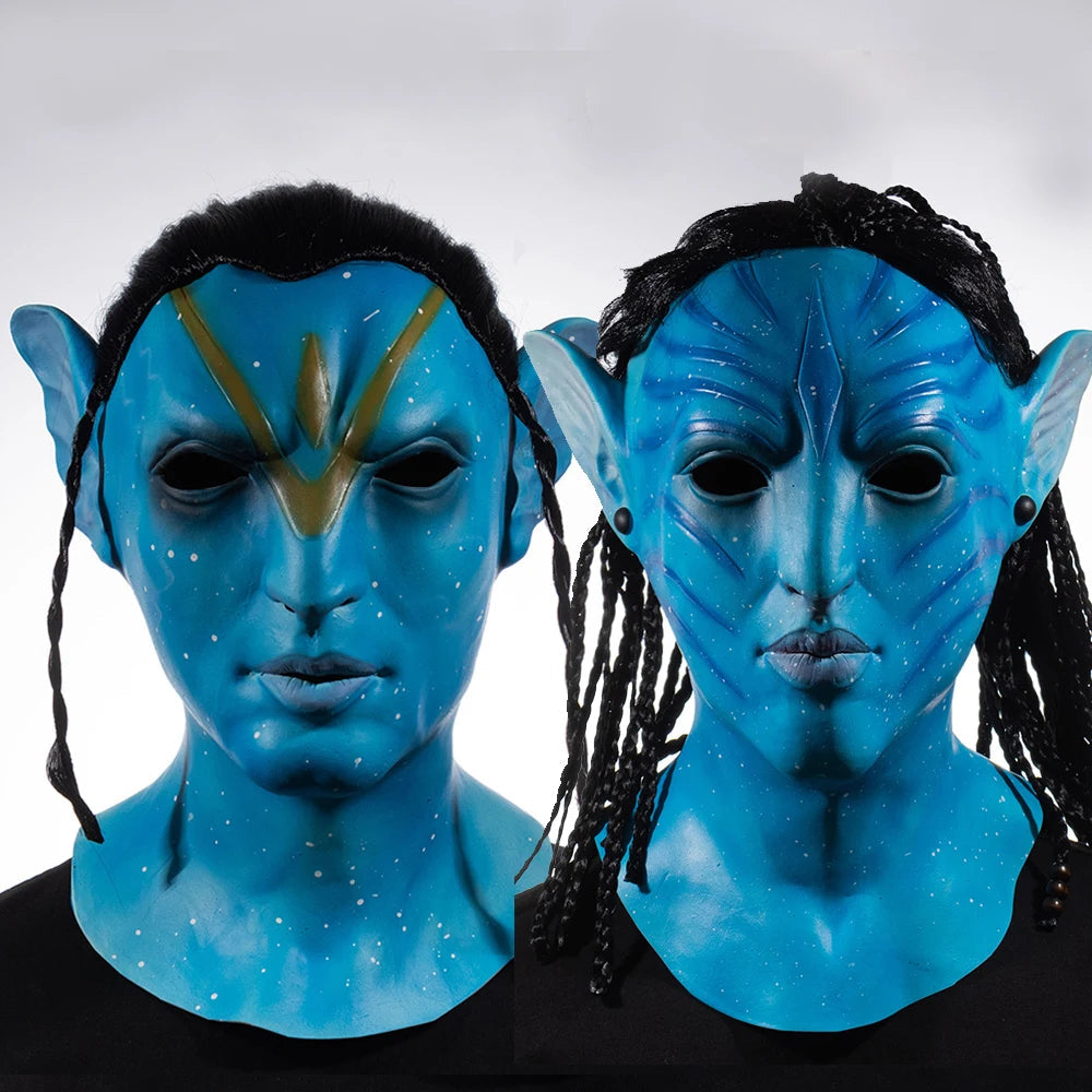 Na'vi Cosplay Rubber Mask for Adults – Halloween Accessory and Themed Events