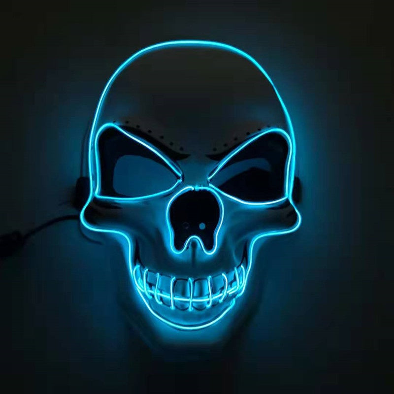Masque de Crâne Lumineux LED pour Déguisement Halloween avec Modes d'Éclairage Ajustables - Accessoire de Costume Unique
